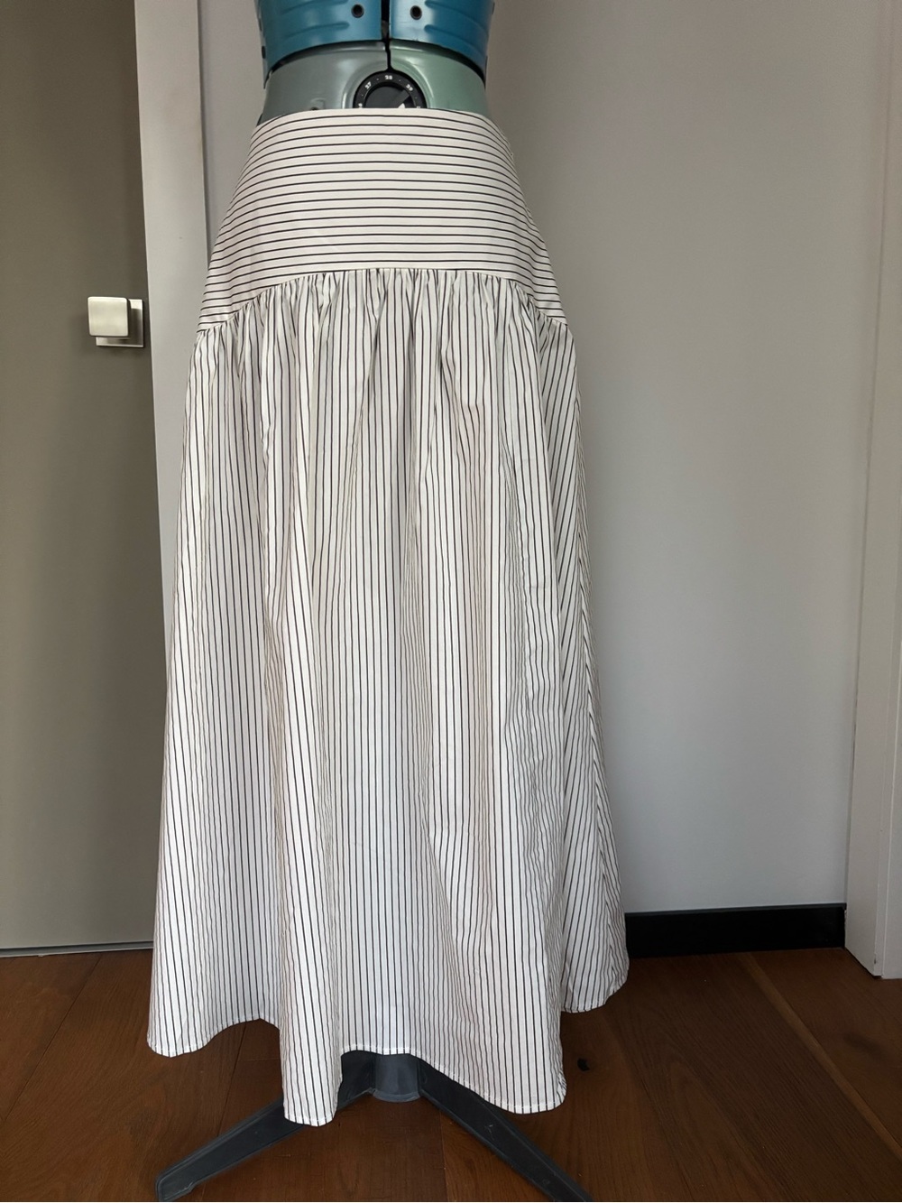 NWT CAARA Vashti Striped Drop Waist Cotton Maxi Skirt Size 4 S